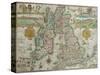 Map of the Kingdom of Great Britain and Ireland, 1610-Jodocus Hondius-Stretched Canvas