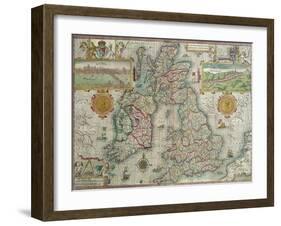 Map of the Kingdom of Great Britain and Ireland, 1610-Jodocus Hondius-Framed Giclee Print