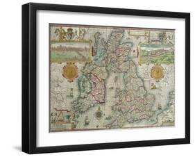 Map of the Kingdom of Great Britain and Ireland, 1610-Jodocus Hondius-Framed Giclee Print