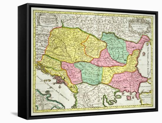 Map of the Kingdom of Hungary and States United to Its Crown, Pub. by J.B.Elwe, Amsterdam, 1742-null-Framed Stretched Canvas