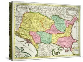 Map of the Kingdom of Hungary and States United to Its Crown, Pub. by J.B.Elwe, Amsterdam, 1742-null-Stretched Canvas