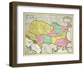 Map of the Kingdom of Hungary and States United to Its Crown, Pub. by J.B.Elwe, Amsterdam, 1742-null-Framed Giclee Print