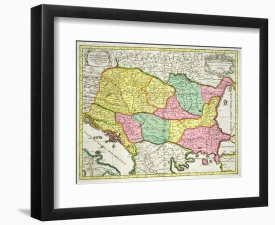 Map of the Kingdom of Hungary and States United to Its Crown, Pub. by J.B.Elwe, Amsterdam, 1742-null-Framed Giclee Print