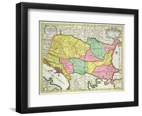 Map of the Kingdom of Hungary and States United to Its Crown, Pub. by J.B.Elwe, Amsterdam, 1742-null-Framed Giclee Print