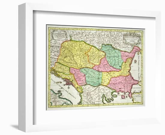 Map of the Kingdom of Hungary and States United to Its Crown, Pub. by J.B.Elwe, Amsterdam, 1742-null-Framed Giclee Print