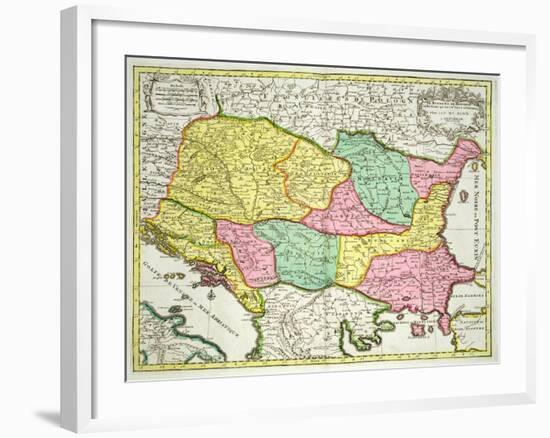 Map of the Kingdom of Hungary and States United to Its Crown, Pub. by J.B.Elwe, Amsterdam, 1742-null-Framed Giclee Print
