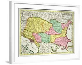 Map of the Kingdom of Hungary and States United to Its Crown, Pub. by J.B.Elwe, Amsterdam, 1742-null-Framed Giclee Print