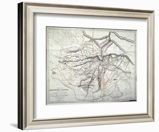 Map of the Kingdom of Kabul-null-Framed Giclee Print