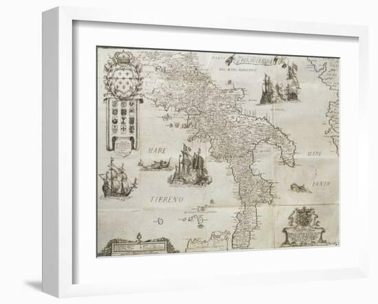 Map of the Kingdom of Naples, 1702-Giovan Battista Pacichelli-Framed Giclee Print