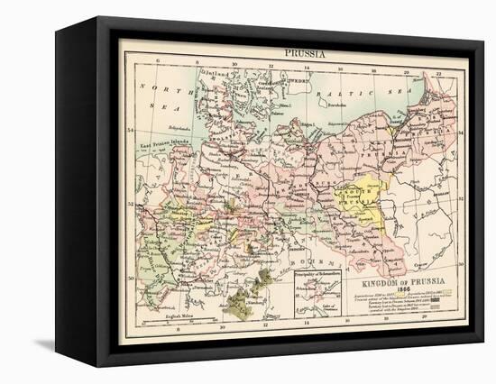 Map of the Kingdom of Prussia, 1866-null-Framed Stretched Canvas