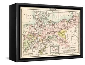 Map of the Kingdom of Prussia, 1866-null-Framed Stretched Canvas