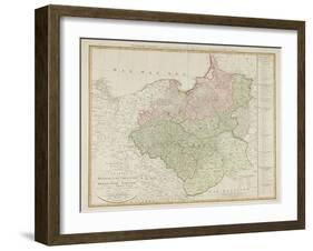 Map of the Kingdom of Prussia and the Duchy of Warsaw, 1810-Daniel Friedrich Sotzmann-Framed Giclee Print