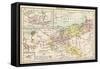 Map of the Kingdom of Prussia in 1786, and Brandenburg in 1415-null-Framed Stretched Canvas