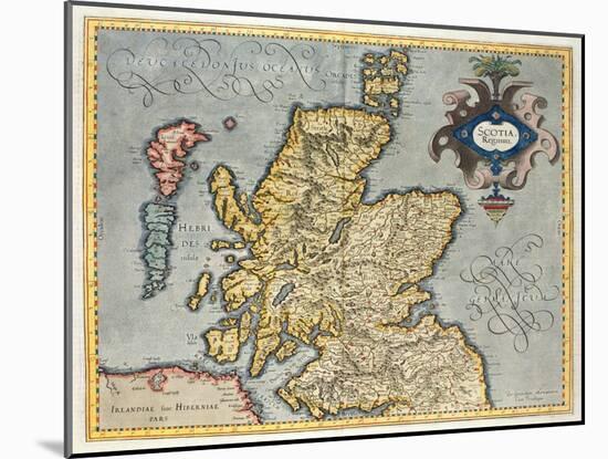 Map of the Kingdom of Scotland, 17th Century Scotia Regnum-null-Mounted Giclee Print