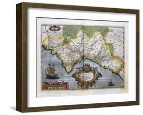 Map of the Kingdom of Valencia-Abraham Ortelius-Framed Art Print