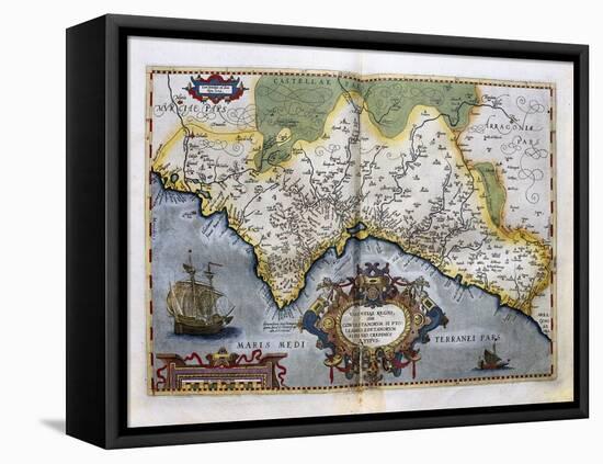 Map of the Kingdom of Valencia-Abraham Ortelius-Framed Stretched Canvas