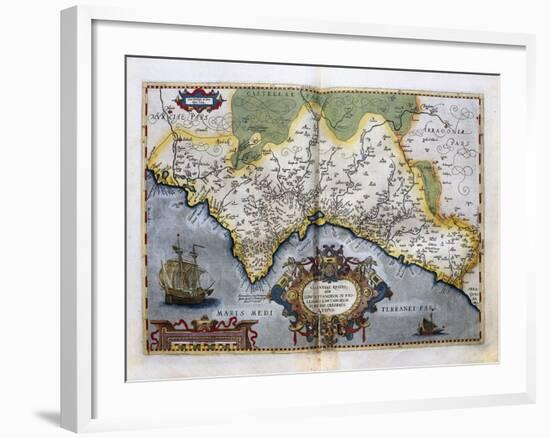 Map of the Kingdom of Valencia-Abraham Ortelius-Framed Art Print