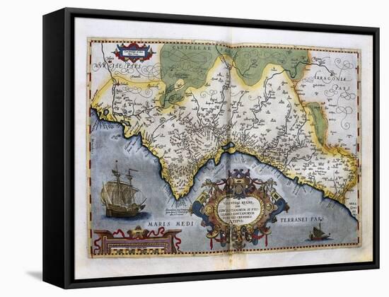 Map of the Kingdom of Valencia-Abraham Ortelius-Framed Stretched Canvas