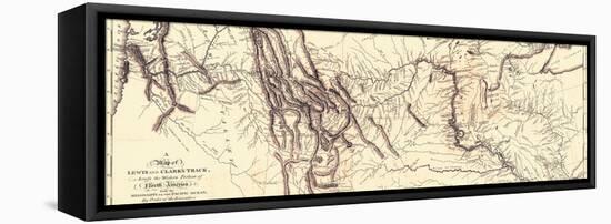 Map of the Lewis and Clark American Expedition, 1804-1806, Published 1814 in History of the…-null-Framed Stretched Canvas