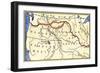 Map of the Lewis and Clark Route across Louisiana Territory, c.1804-1806-null-Framed Giclee Print