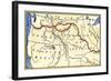 Map of the Lewis and Clark Route across Louisiana Territory, c.1804-1806-null-Framed Giclee Print