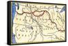 Map of the Lewis and Clark Route across Louisiana Territory, c.1804-1806-null-Framed Stretched Canvas