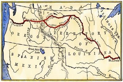 39 Map of the Lewis and Clark Route - Map Of The Lewis And Clark Route Across Louisiana Territory C 1804 1806 U L Q1J4SDC0 