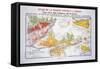 Map of the Loire Region: Bourgueil-null-Framed Stretched Canvas