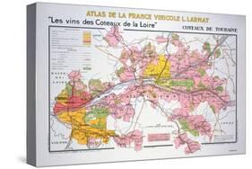 Map of the Loire Region: Coteaux De Touraine-null-Stretched Canvas