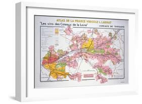 Map of the Loire Region: Coteaux De Touraine-null-Framed Giclee Print