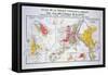 Map of the Loire Region: Pouilly-Sur-Loire-null-Framed Stretched Canvas