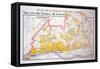 Map of the Loire Region: Vouvray-null-Framed Stretched Canvas