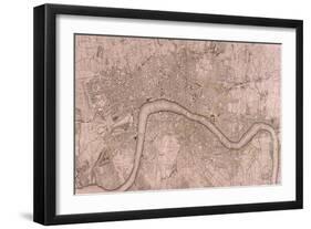 Map of the London Showing Civil War Fortifications, 1749-Isaac Basire-Framed Giclee Print