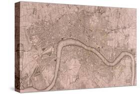 Map of the London Showing Civil War Fortifications, 1749-Isaac Basire-Stretched Canvas