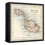 Map of the Maltese Islands, 1870s-null-Framed Stretched Canvas