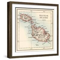 Map of the Maltese Islands, 1870s-null-Framed Giclee Print