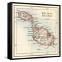 Map of the Maltese Islands, 1870s-null-Framed Stretched Canvas