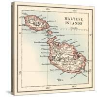 Map of the Maltese Islands, 1870s-null-Stretched Canvas