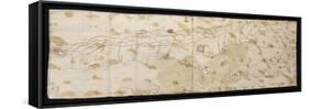 Map of the Maracaibo Lagoon, the Tip of Paraguay, Aruba Island, Curacao and Bonaire, 1552-null-Framed Stretched Canvas