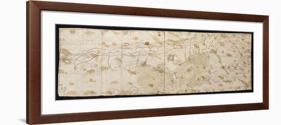 Map of the Maracaibo Lagoon, the Tip of Paraguay, Aruba Island, Curacao and Bonaire, 1552-null-Framed Giclee Print