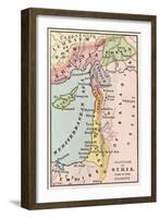 Map of the Middle East at the Time of the Crusades-null-Framed Giclee Print