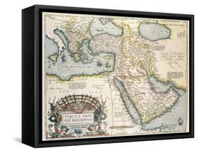 Map of the Middle East, from Theatrvm Orbis Terrarvm, 1570-Abraham Ortelius-Framed Stretched Canvas