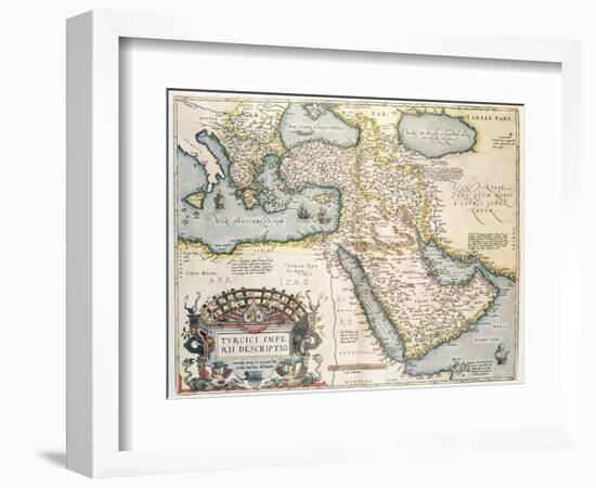 Map of the Middle East, from Theatrvm Orbis Terrarvm, 1570-Abraham Ortelius-Framed Giclee Print
