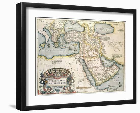 Map of the Middle East, from Theatrvm Orbis Terrarvm, 1570-Abraham Ortelius-Framed Giclee Print