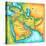 Map of the Middle East-Jennifer Thermes-Stretched Canvas