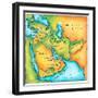 Map of the Middle East-Jennifer Thermes-Framed Premium Photographic Print