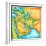 Map of the Middle East-Jennifer Thermes-Framed Premium Photographic Print