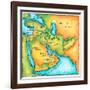 Map of the Middle East-Jennifer Thermes-Framed Photographic Print