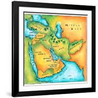 Map of the Middle East-Jennifer Thermes-Framed Photographic Print