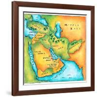 Map of the Middle East-Jennifer Thermes-Framed Photographic Print